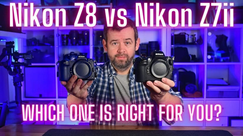 man holding the Nikon Z7ii and Nikon Z8 cameras